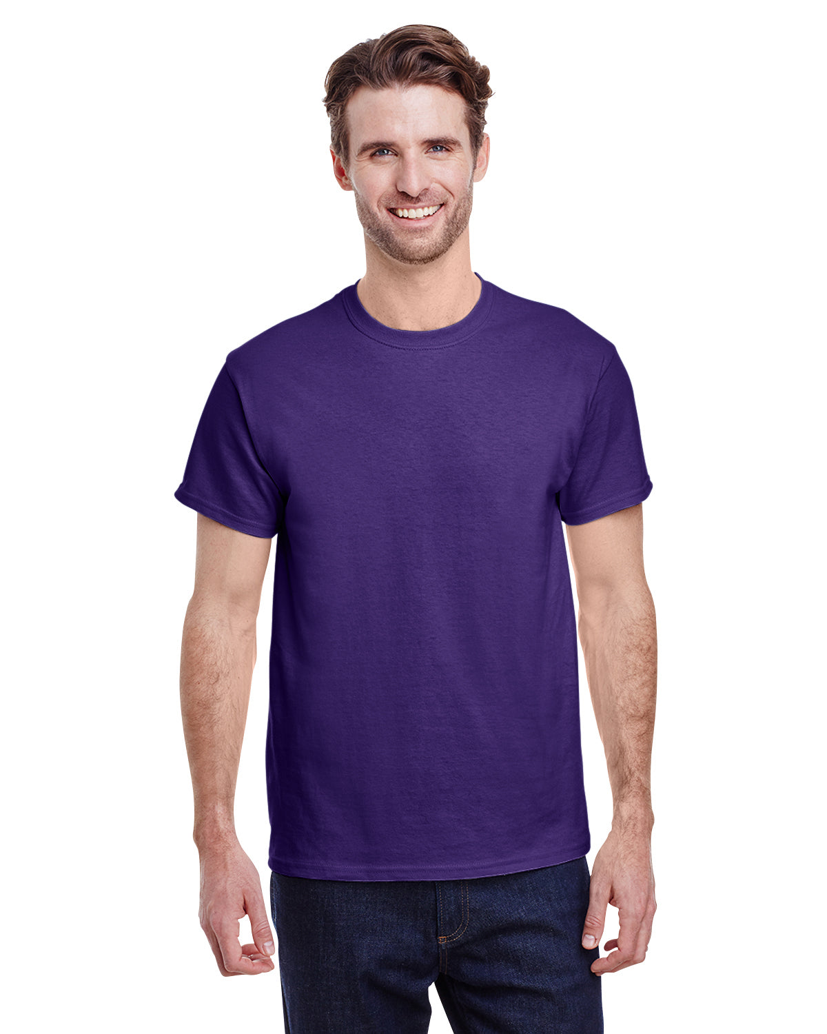 On: Purple Printed T-Shirt